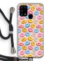 Pink donuts: Samsung Galaxy M31 Transparant Hoesje met koord