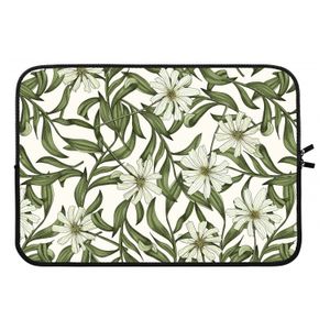 Wit bloemenpatroon: Laptop sleeve 13 inch
