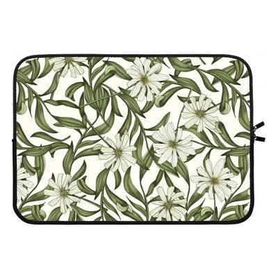 Wit bloemenpatroon: Laptop sleeve 13 inch