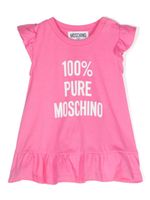 Moschino Kids robe volantée à logo imprimé - Rose