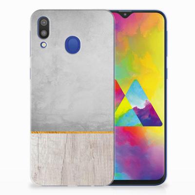 Samsung Galaxy M20 (Power) | Bumper Hoesje | Wood Concrete