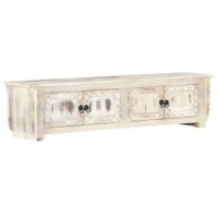 Tv-meubel 140x30x35 cm massief mangohout wit