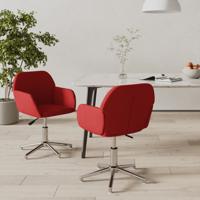 Eetkamerstoelen draaibaar 2 st stof wijnrood