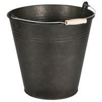 Plantenpot/bloempot/emmer - zink - zwart - D25 x H22 cm