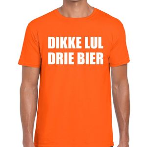 Dikke Lul Drie Bier fun t-shirt oranje voor heren 2XL  -