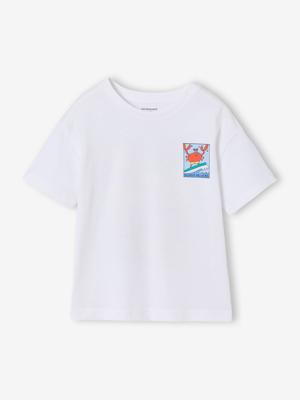 Jongensshirt met motief op de voor- en achterkant wit