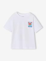 Jongensshirt met motief op de voor- en achterkant wit