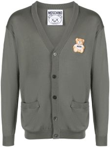 Moschino Teddy Bear-motif virgin wool cardigan - Vert