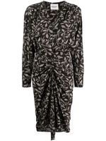 MARANT ÉTOILE robe portefeuille mi-longue à fleurs - Noir