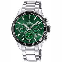 Festina F20560/4 Horloge Chronograph zilverkleurig-groen 45 mm