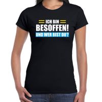 Apres ski t-shirt Ich bin besoffen zwart dames - Wintersport shirt - Foute apres ski outfit