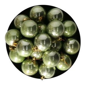 Othmar Decorations kerstballen - 36x stuks - 6 cm - salie groen - kunststof