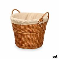 Mand Kipit HX31037 Natuurlijk Polyester vlechtwerk Stof 50 % katoen 50 x 42 x 45 cm (6 Stuks)
