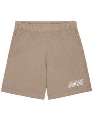 Sporty & Rich short en coton à logo imprimé - Marron