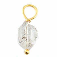 Ruwe Edelsteen Hanger Herkimer Diamant 925 Zilver & Verguld (8 - 12 mm) - thumbnail