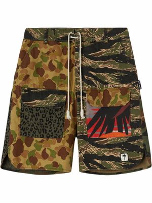 Palm Angels short imprimé à poches cargo - Marron