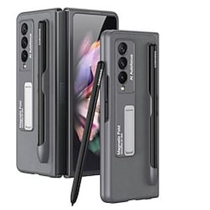 telefoon hoesje Voor Samsung Galaxy Z Fold 3 Volledig hoesje Magnetisch Cameralensbeschermer met pennensleufhouder Effen PU-nahka Lightinthebox