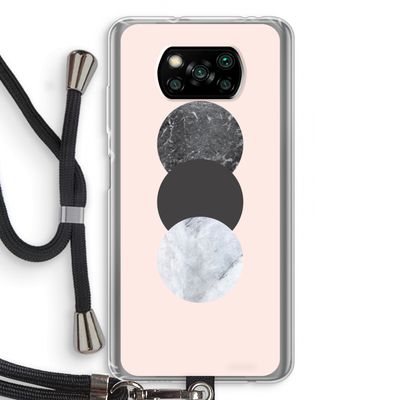 Marmeren cirkels: Xiaomi Poco X3 NFC Transparant Hoesje met koord