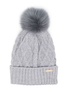 Monnalisa bonnet en maille torsadée - Gris