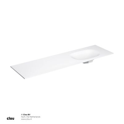 Clou Hammock Wastafelblad Enkele Waskom Rechts 170cm Compositie 21 Aluite Mat Wit