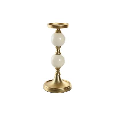 Kroonkandelaar Home ESPRIT Wit Gouden Aluminium Modern 15 x 15 x 33 cm