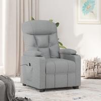 Fauteuil elektrisch verstelbaar stof lichtgrijs