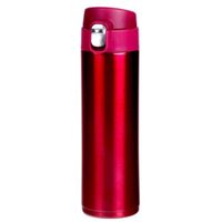 RVS thermosfles / isoleerfles voor onderweg 450 ml fuchsia roze