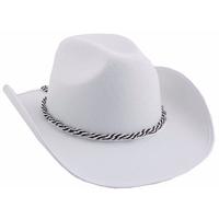 Cowboyhoed voor volwassenen - wit - Carnaval verkleed - Western - sheriff - cowboy