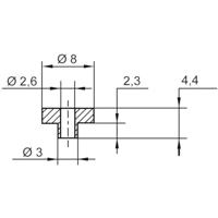 TRU COMPONENTS TC-V5817-203 Isolatieschijf 1 stuk(s) Buitendiameter: 8 mm, 3 mm Binnendiameter: 2.6 mm