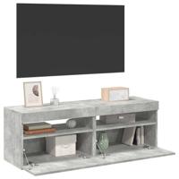 Tv-meubelen 2 st met LED-verlichting 60x35x40 cm betongrijs