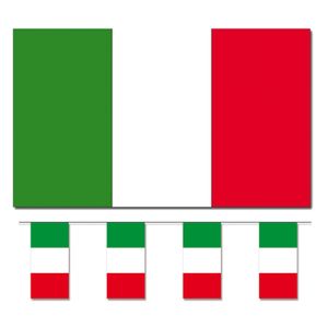 Bellatio Decorations - Vlaggen versiering set - Italie - Vlag 90 x 150 cm en vlaggenlijn 4 meter