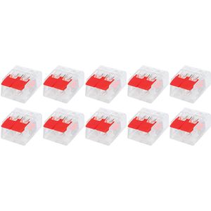 Lasklem Slim Set 10 Stuks - 2 Polig met Klemmetjes - Rood