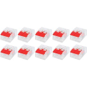 Lasklem Slim Set 10 Stuks - 2 Polig met Klemmetjes - Rood