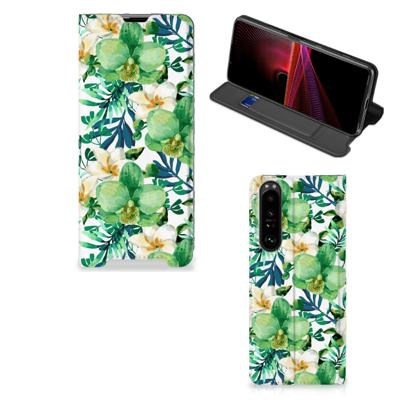 Sony Xperia 1 III Smart Cover Orchidee Groen Sony Xperia 1 III Smart Cover Orchidee Groen