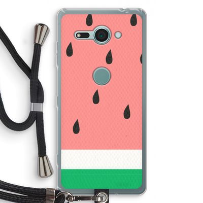 Watermeloen: Sony Xperia XZ2 Compact Transparant Hoesje met koord