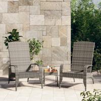 Tuinstoel Adirondack Grijs Poly Rattan