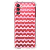 Samsung Galaxy A13 5G | A04s Doorzichtige Silicone Hoesje Waves Roze - thumbnail