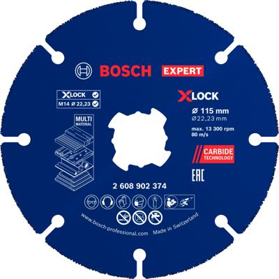 Bosch Accessoires EXPERT Carbide Multi Wheel X-LOCK Doorslijpschijf 115 mm | 22,23 mm - 2608902374