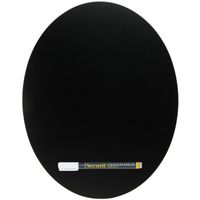 Zwart ovaal krijtbord 38 cm inclusief stift - thumbnail