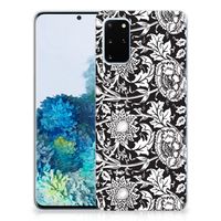 Samsung Galaxy S20 Plus TPU Case Black Flowers - thumbnail