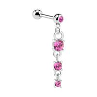 Jeweled Barbell with Charm Chirurgisch staal 316L / Belegde messing Barbells