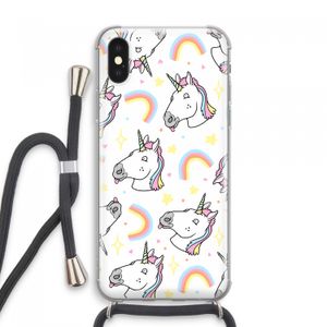 Rainbow Unicorn: iPhone XS Max Transparant Hoesje met koord