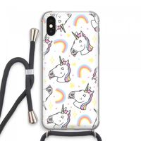 Rainbow Unicorn: iPhone XS Max Transparant Hoesje met koord