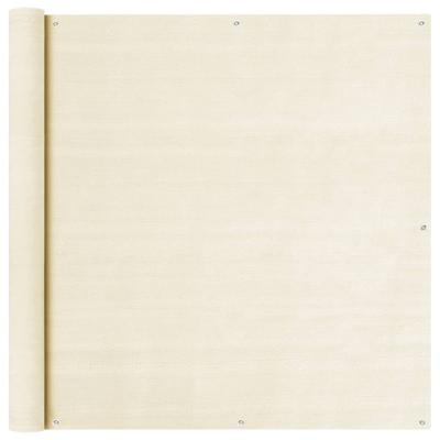 VidaXL Balkonscherm 120x500 cm hdpe crèmekleurig