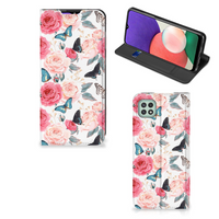 Samsung Galaxy A22 5G Smart Cover Butterfly Roses - thumbnail
