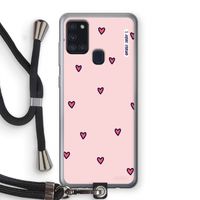 Hartjes: Samsung Galaxy A21s Transparant Hoesje met koord
