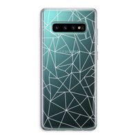 Geometrische lijnen wit: Samsung Galaxy S10 Plus Transparant Hoesje