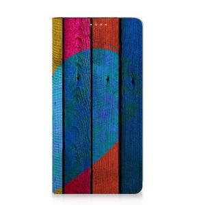 Samsung Galaxy A54 Book Wallet Case Wood Heart - Cadeau voor je Vriend