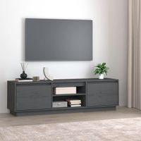 Tv-meubel 140x35x40 cm massief grenenhout grijs - thumbnail