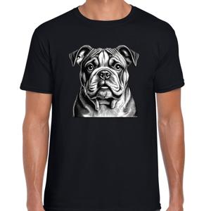 Cadeau/verkleed T-shirt heren - zwart - Engelse Bulldog hond - honden liefhebber